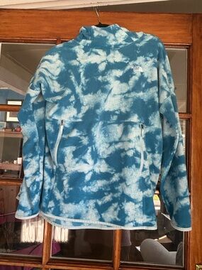 The North Face Teal and White Tie-Dye Fleece Pullover